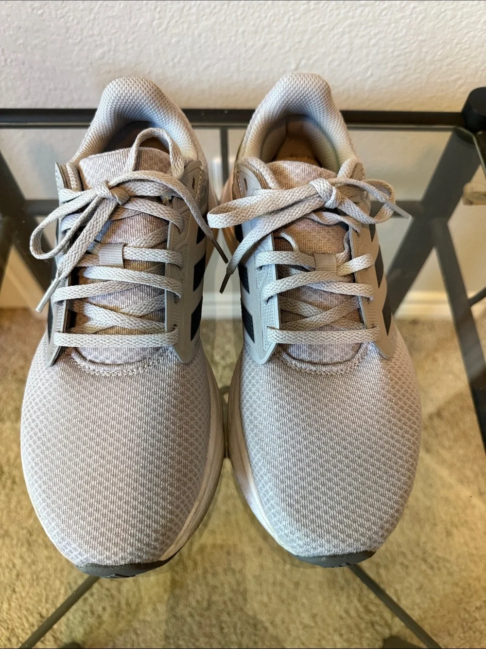 adidas Youth Gray & Black Cloudfoam Running Sneakers Sz 8